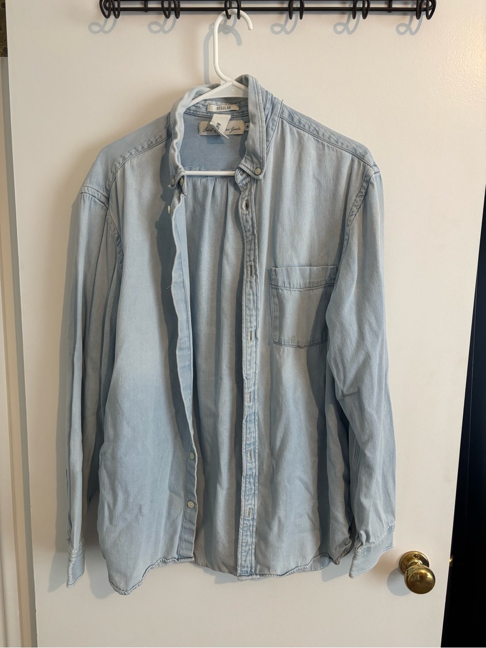 H&M Light Blue Denim Button-Down Shirt